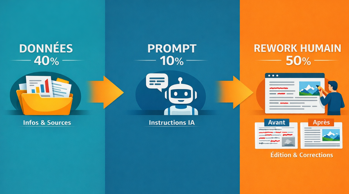 Le prompt magique n'existe pas - données contexte et rework IA